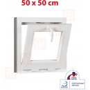 OKNA-HNED.SK Plastové okno 50x50 cm (500x500 mm) biele sklopné pivničné