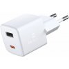 SWISSTEN sieťový adaptér GaN USB-A/USB-C biela / 30W (22056100)