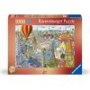 Puzzle Ravensburger 1000 dielikov Cesta okolo sveta za 80 dní