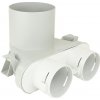 Plastový konektor do stropu Dalap Flexitech CPMC, 2 vývody s Ø 75 mm, príruba Ø 125 mm