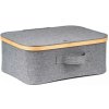 Úložný box G21 40 x 30 x 15 cm, bambusový s vekom, sivý