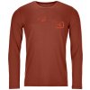 Ortovox pánske tričko 185 Merino Logo Spray Long Sleeve M | farba: clay orange, veľkosť: L