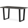 Autronic HT-F4214 GREY Stôl jedálenský, 140x80x75 cm, MDF doska, dekor šedý dub, kovová nohy v tvare U, čierny matný lak