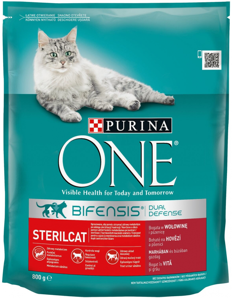 Purina ONE Sterilcat s hovädzím mäsom a pšenicou 800 g