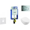 Geberit Kombifix - Modul na závesné WC s tlačidlom Sigma01, lesklý chróm + Villeroy Boch - WC a doska, DirectFlush, SoftClose, CeramicPlus 110.302.00.5 NI2