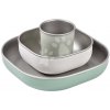 Jedálenská súprava Stainless Steel Meal Set Sage Green Beaba z nehrdzavejúcej ocele 3 dielna zelená od 4 mes