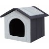 Stanislaw Jurga PillowPrim búda pre psov jaskyňa pre psov domček pre mačky jaskyňa pre domácich miláčikov XL - 60x55 cm svetlo sivá s námorníckou modrou