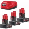 Milwaukee M12 NRG-603 Aku a nabíječka (3x 6,0 Ah)