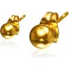 Šperky eshop - Guličkové oceľové náušnice zlatej farby, 4 mm S30.05