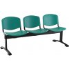 Alba CR Plastová lavica ISO, 3-sedadlo - čierne nohy, zelená