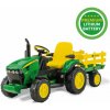 PegPerego John Deere Ground Force 330W traktor s vlečkou zelený
