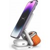 MagSafe bezdrôtová nabíjačka CubeNest E310 - Biela Bezdrôtová magnetická nabíjačka 3v1 s podporou uchytenia MagSafe (6974699971160)