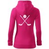 Florbalové hokejky - Mikina dámska trendy zipper s kapucňou - M ( Purpurová )