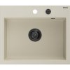 Mexen Oscar, 1-komorový granitový drez 580x490x205 mm, béžová, 6519581000-69-B