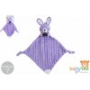 Zajačik zaspávačik babyted, hryzátko, hrkálka plyš 25x25cm na karte v sáčku 0m+