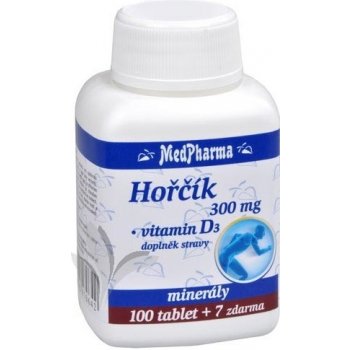 MedPharma Horčík 300 mg + Vitamín D3 107 tabliet