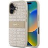 Zadný kryt DKNY PU Leather Repeat Pattern Tonal Stripe pre iPhone 16 Pink
