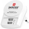 Cestovný adaptér SKROSS pre použitie v Európe pre 2 USB (DC10) biely