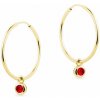 Swarovski e. náušnice, kruhy Bonbons, červené see3330