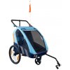 Bellelli Detský kombinovaný vozík za bicykel + kočík pre 2 deti modrý