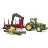 Bruder 3054 John Deere 7930 s valníkom na drevo