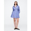 GAP Košeľové popelínové mini šaty Modrá M Modrá Modrá
