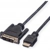 Kábel DVI-D/HDMI M/M 10m, Single-Link, 1920x1080@60Hz, čierny