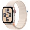 Chytré hodinky Apple Watch SE Cellular 40mm Hviezdne biely hliník s hviezdne bielym prevliekacím športovým remienkom (MRG43QC/A)