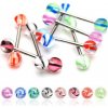 Šperky eshop - Piercing do jazyka gulička špirálka W40.21 - Farba piercing: Fialová