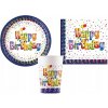 SET HAPPY BIRTHDAY MULTICOLOR TANIERE POHÁRE SERVÍTKY NARODENINY