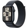 Chytré hodinky Apple Watch SE 40mm Temne atramentový hliník s atramentovo fialovým prevliekacím športovým remienkom (MXEA3QC/A)