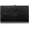 Dámska kožená peňaženka čierna veľká horizontálna elegantná s RFID Paolo Peruzzi