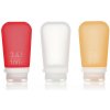 humangear GoToob+ Silikónová cestovná fľaša/nádoba balenie 3 100 ml transparentná/červená/oranžová