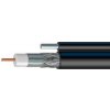 CommScope F1177TSVM - black, samonosný, PVC plášť, Triple Shield vysoká odolnosť voči rušeniu, 2x tienenie Al fólia + 1x 77% oplet