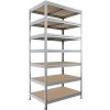 Kovový regál Biedrax 50 x 60 x 210 cm, pozinkovaný - 7 políc MDF