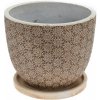 J120 KVETINÁČ + MISKA JASMIN ANTIK ŠEDO-HNEDÁ 44x36CM XL