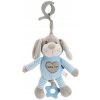 Plyšová hračka s klipom BABY MIX PES sivá,svetlomodrá