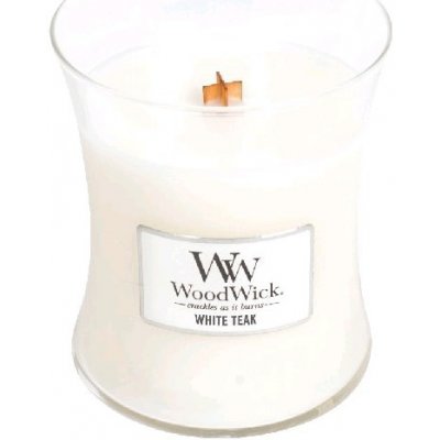 WoodWick White Teak vonná sviečka s dreveným knôtom 275 g
