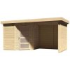 KARIBU SCHWANDORF 3 drevený domček + prístavok vrátane zadnej a bočnej steny 240 cm (77740) 433 x 217 cm, natur LG3895