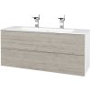 Dreja Umývadlová skrinka VARIANTE SZZ2 120 (umývadlo Pura) - N01 Biela lesk / D05 Oregon