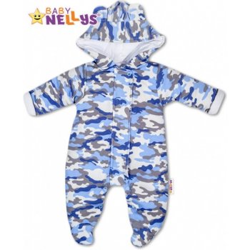 Baby Nellys Kombinézka S Kapucňou A Uškami Army Baby