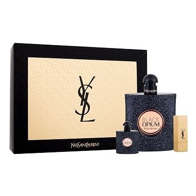 Yves Saint Laurent Black Opium EDP 90 ml + EDP 7,5 ml + rtěnka Rouge Pur Couture 1,3 g 70 darčeková sada