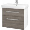 Dreja Kúpeľňová skrinka Q MAX SZZ2 70 - N01 Biela lesk / Úchytka T02 / D25 Teak