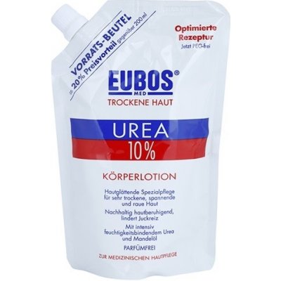 Eubos Dry Skin hydratačné telové mlieko pre suchú a svrbiacu pokožku náhradná náplň 10% Urea (Rapidly Absorbed and Slightly Perfumed) 400 ml