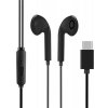 AppleMix Slúchadlá pre Apple iPhone / iPad - pripojenie USB-C - pipsy - čierne