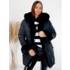 Dámska zimná prešívaná bunda s ozdobnou kožušinou - L