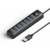 Orico PW7U-U3 HUB adaptér USB - 7x USB 3.0 / USB-C 3A, čierny