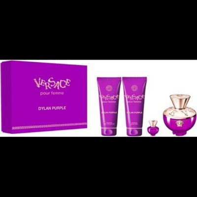Versace Dylan Purple, SET: Parfumovaná voda 100ml + 5ml + Telové mlieko 100ml + Sprchový gél 100ml pre ženy