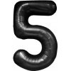 Balón fóliový číslica 5 PartyPal metalický čierny
