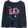 Detské tričko GAP, V-FRCH LS BF LOGO TEE tmavo modrá,ružová, 4Y
